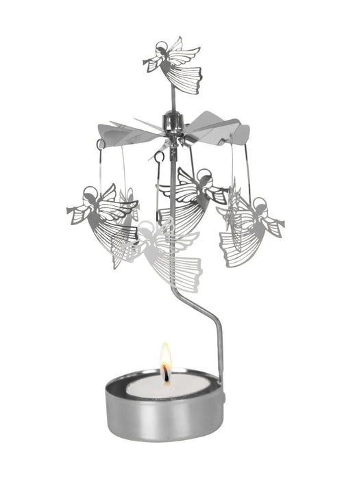 Rotary Candleholder, Flying Angel, Silver
