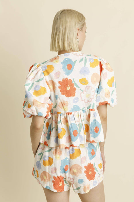 FLORAL TOP With TIES