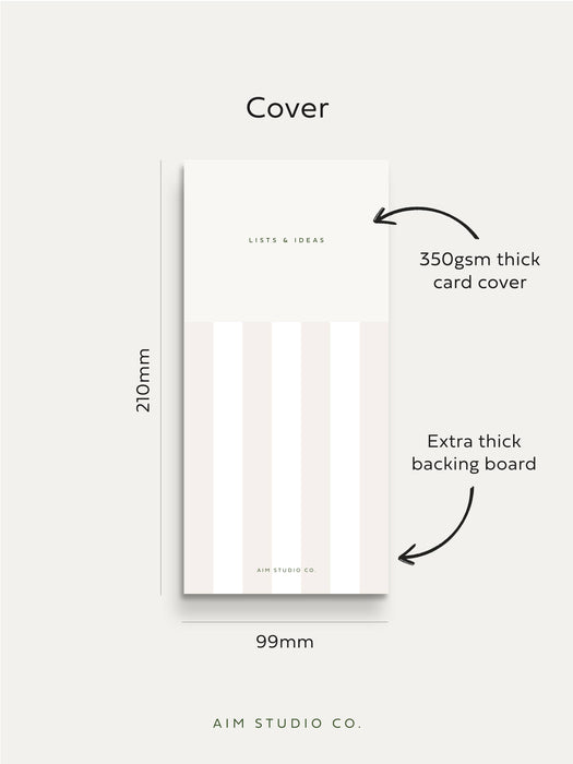 Slim To Do List Notepad with Stripe Cover