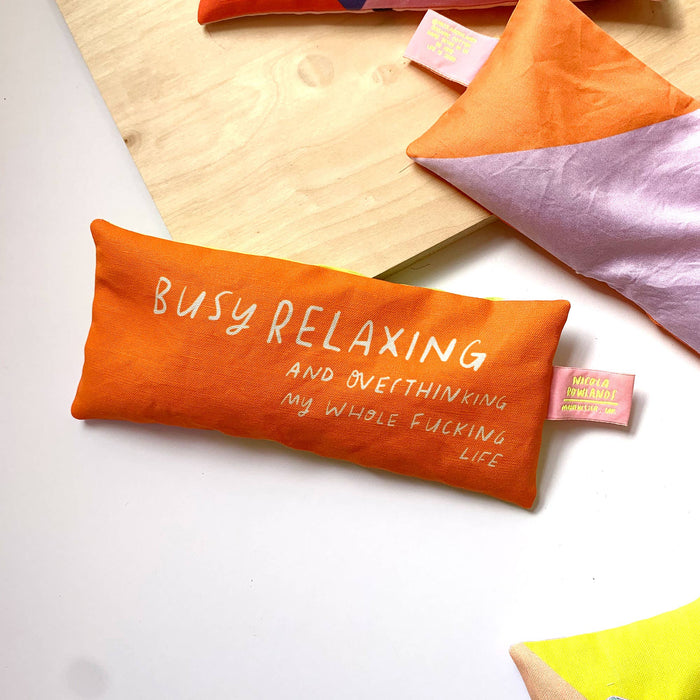 Overthinking my life lavender eyebag