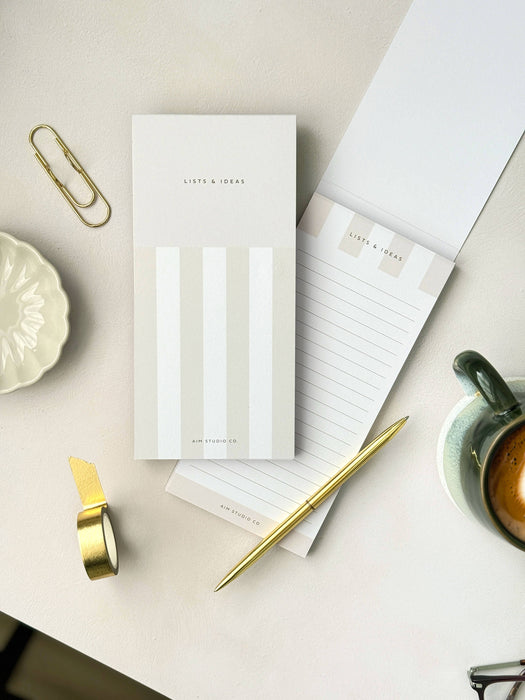 Slim To Do List Notepad with Stripe Cover