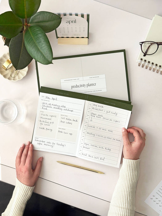 Perforated Productivity Desk Pad: Time Blocking & To Do List