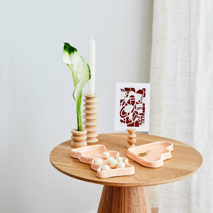 Ceramic Wave Tray - Triangle Peach