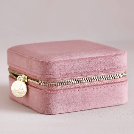 Closed Rose Pink Velvet Jewelry Case.