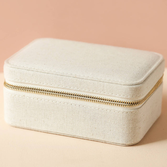 Natural Linen Jewelry Case